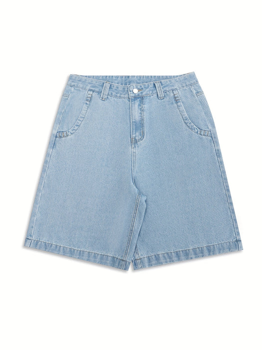 Casual Bermuda Denim Shorts – Losse Pasvorm met Stijlvolle Bloemenborduursels