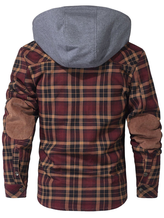 Herreforet flanneljakke med hætte – varm, åndbar og praktisk