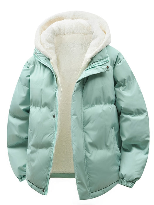 Giacca Invernale Imbottita con Fodera Teddy e Cappuccio – Modello Casual Unisex