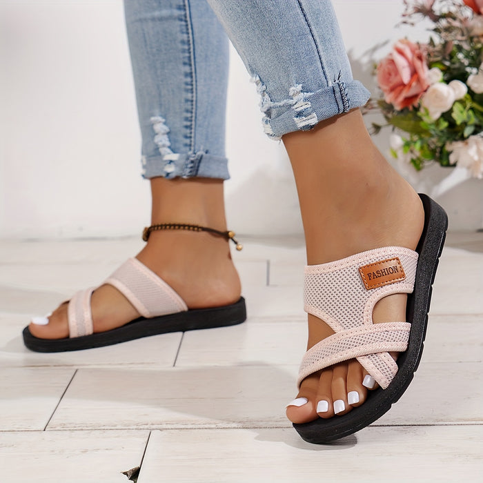 Dames Mesh Slide Sandalen – Lichtgewicht en Ademend met Kruisbandjes