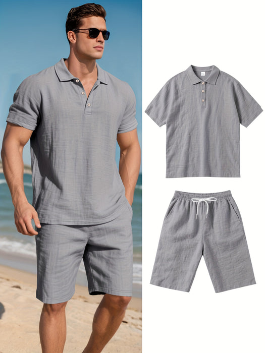 Heren Linnen Polo en Shorts Set – Comfortabel en Casual voor Warme Dagen