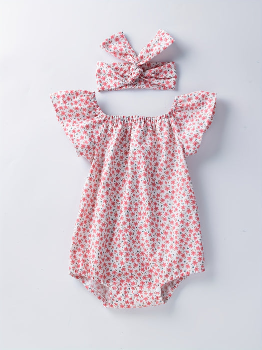 Body bébé avec motif floral – Coton doux et confortable