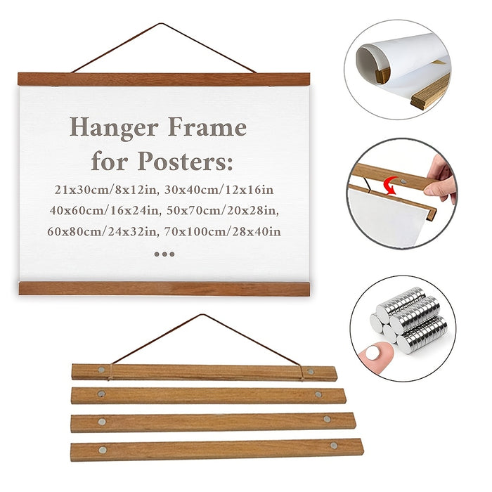 Magnetische Houten Posterophanger – Eenvoudige en Stijlvolle Wanddecoratie
