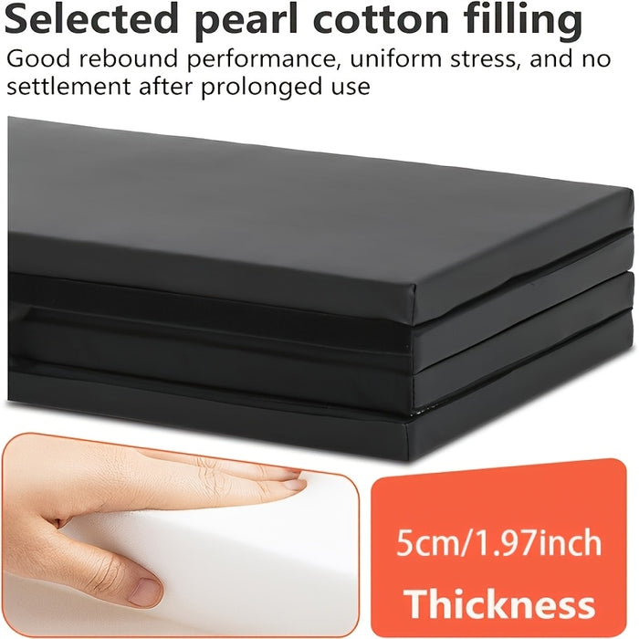 Draagbare drieluik yogamat met dikke vulling, antislip PU oppervlak en handvat