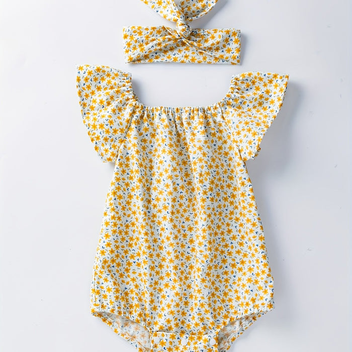 Body bébé avec motif floral – Coton doux et confortable