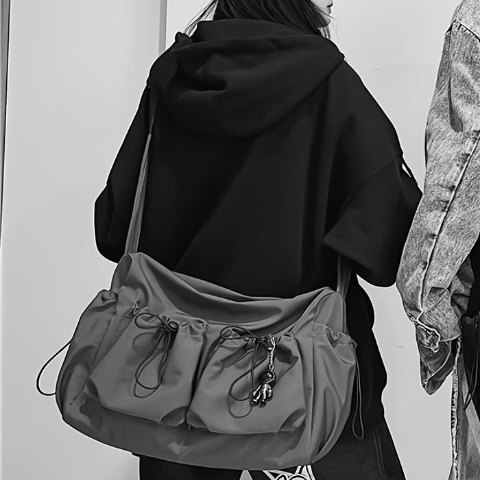 UrbanEase Crossbody Tas – Trekkoord Schoudertas met Grote Capaciteit