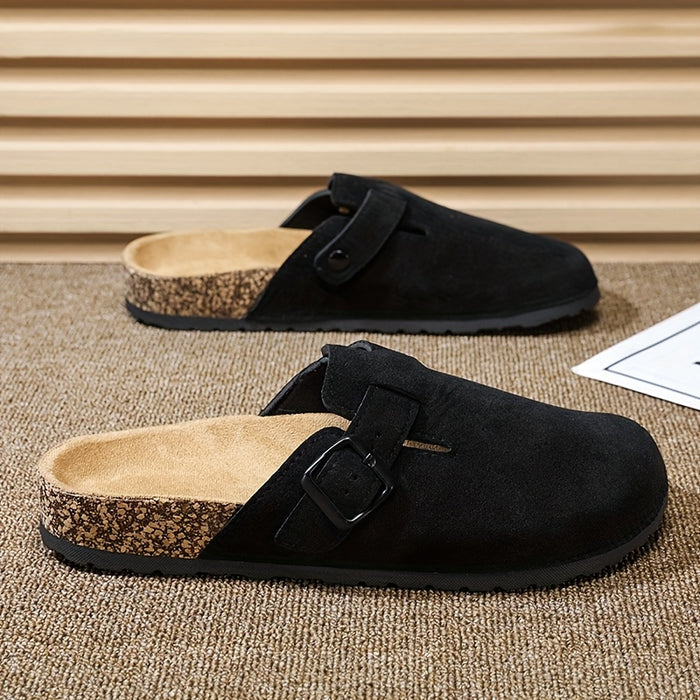 Unisex Slip-on Faux Suède Muiltjes – Lichtgewicht en Comfortabel met Kurken Zool