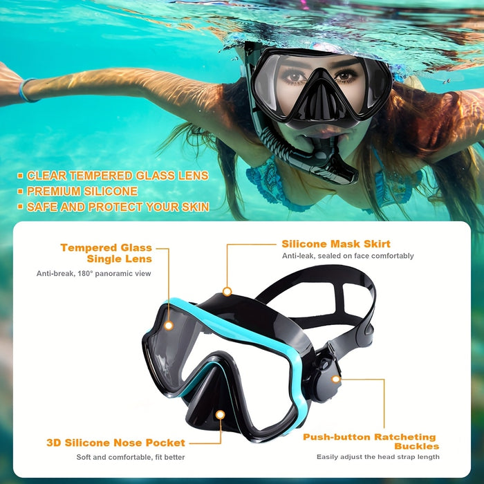 AquaClear Snorkelset – Lekvrij, Comfortabel en Met Groot Zicht