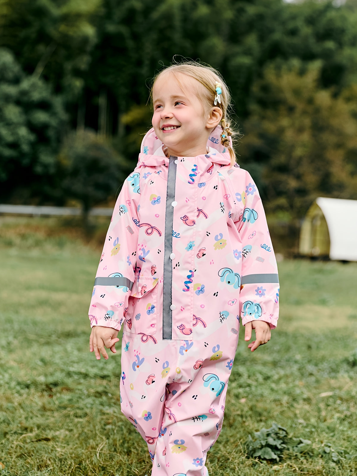 BlueY Regenpak voor kinderen, waterdicht modderpak met capuchon BlueY Regenpak voor kinderen, waterdicht modderpak met capuchon