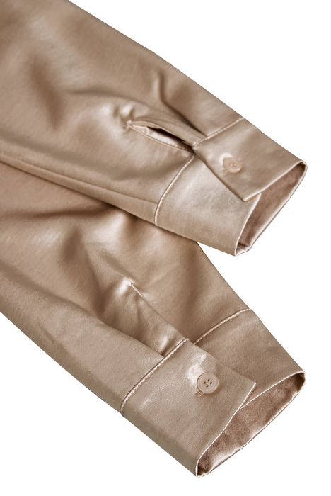 Satinbluse til kvinder med draperet halsudskæring – Elegant og velplejet