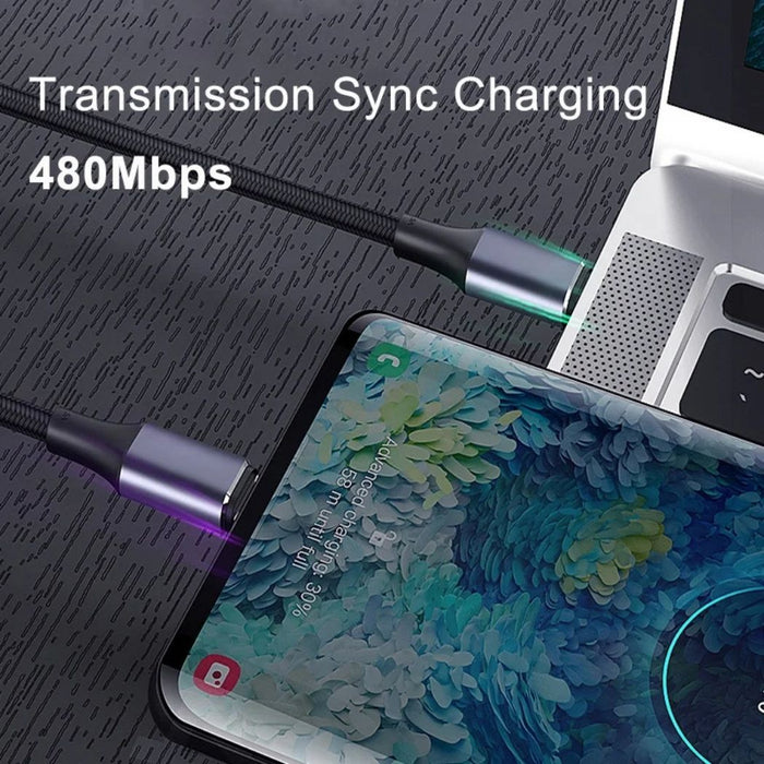 USB-C till USB-C snabbladdningskabel – 100W kraftfull och hållbar