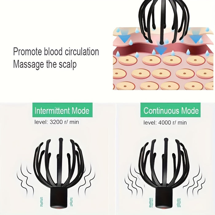 Elektrische Octopus Hoofdhuidmassager – USB Oplaadbaar en Compact