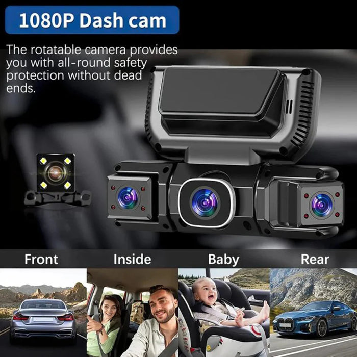 Dashcam-järjestelmä, jossa 4 kameraa ja wifi 360 asteen auton valvontaan