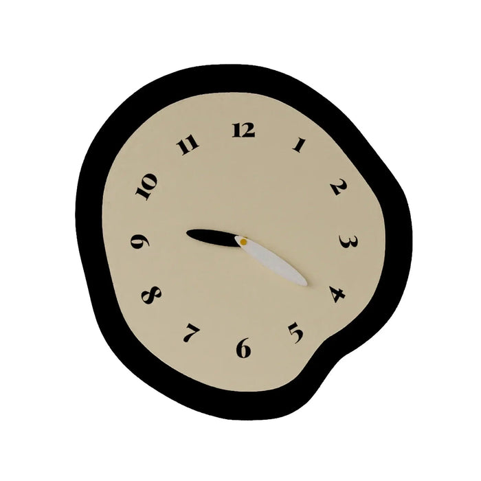 Moderne Design Wandklok met Organische Vorm en Stil Uurwerk