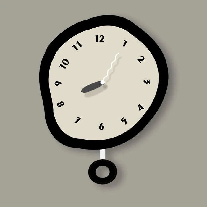 Moderne Design Wandklok met Organische Vorm en Stil Uurwerk