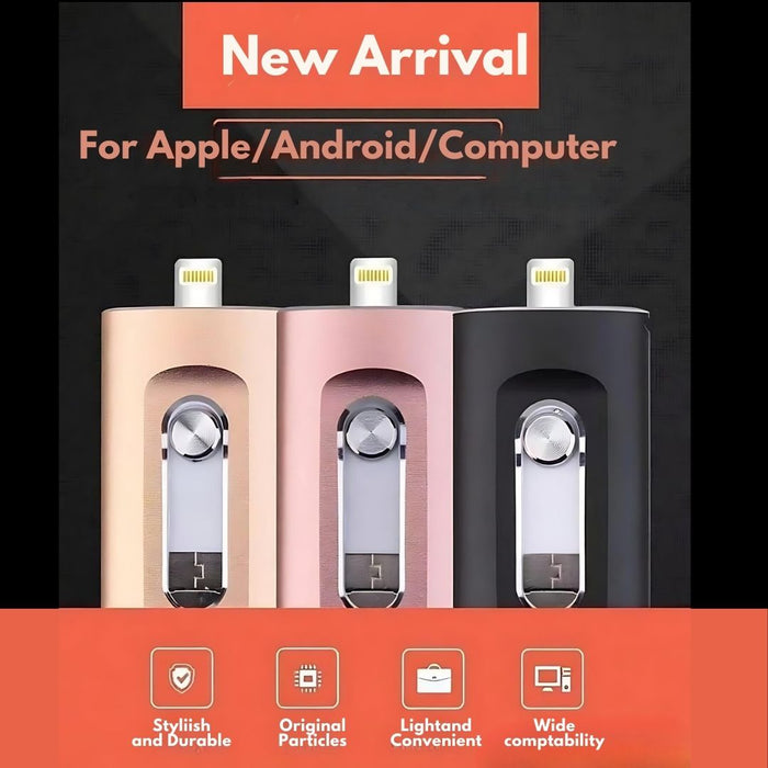 3-in-1 USB-muistitikku nopealla siirrolla ja laajalla yhteensopivuudella