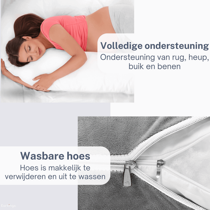 ComfortNest Zwangerschaps- en Zijslaapkussen – Extra Steun voor Mama en Baby