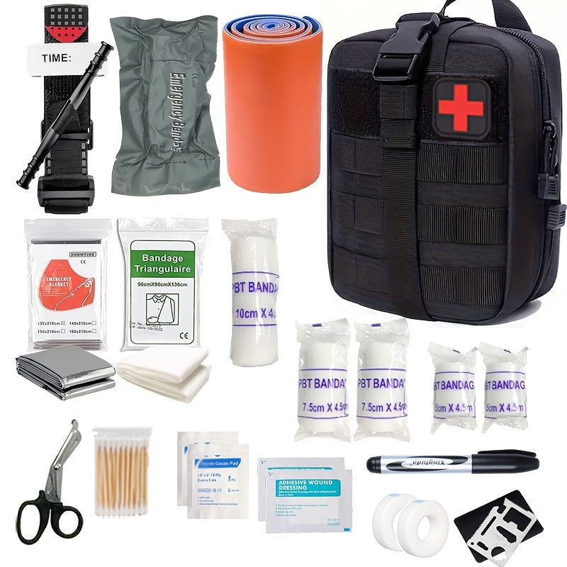 ABPIR 170 stuks Survival Kits, Survival EHBO-kit met essentiële overlevingsuitrusting, medische noodbenodigdheden voor wandelen, kamperen, backpacken, outdoor avontuur, geschenken voor hem vader ABPIR 170 stuks Survival Kits, Survival EHBO-kit met essentiële overlevingsuitrusting, medische noodbenodigdheden voor wandelen, kamperen, backpacken, outdoor avontuur, geschenken voor hem vader