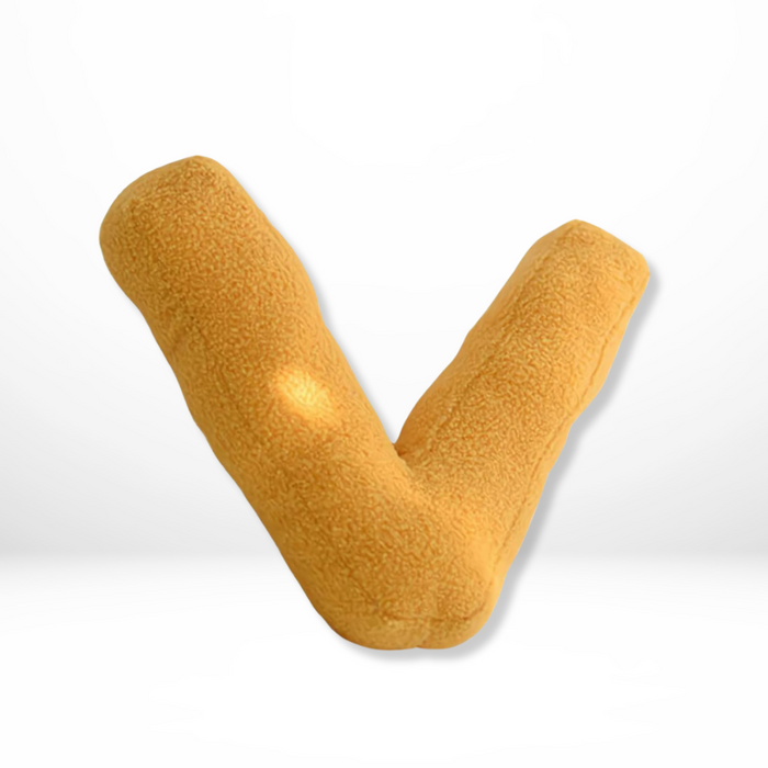 Dekorativ alfabetpude med fløjlsstruktur til boligindretning