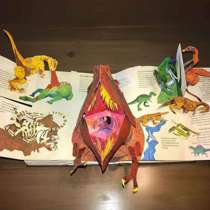 3D Pop Up-dinosauriebok med interaktiva sidor för barn Edu