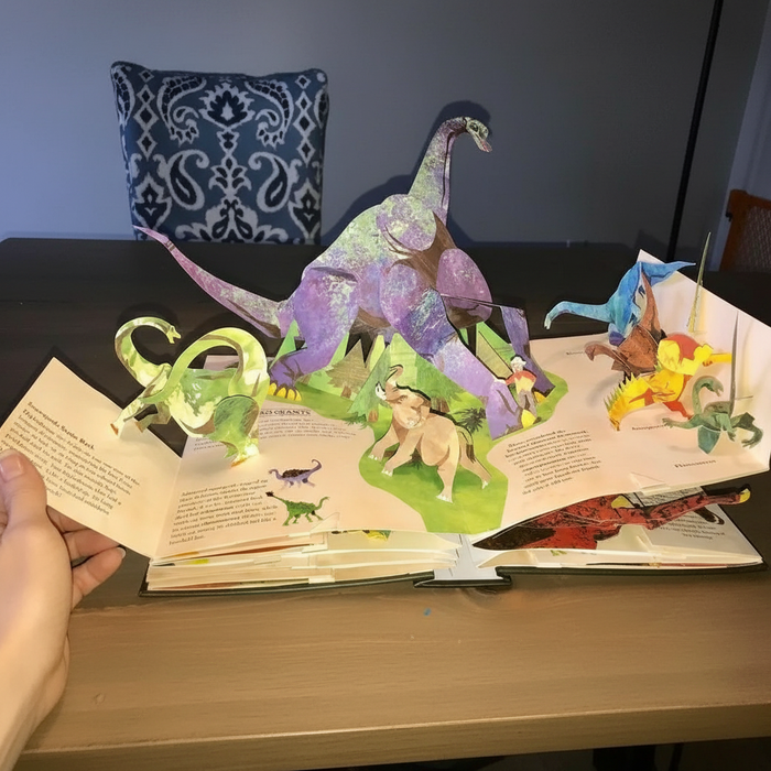 3D Pop Up-dinosauriebok med interaktiva sidor för barn Edu