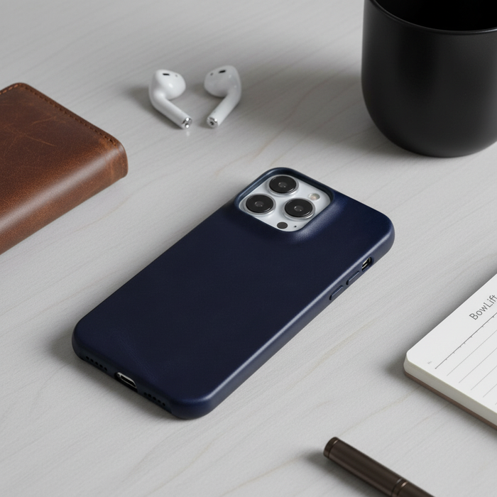 Lærtelefondeksel for iPhone med MagSafe og støtabsorberende beskyttelse