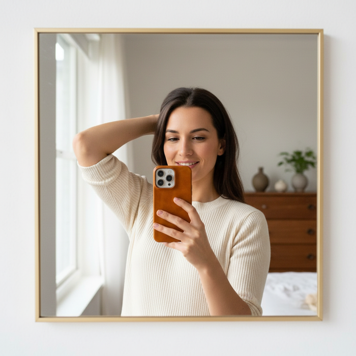 Lærtelefondeksel for iPhone med MagSafe og støtabsorberende beskyttelse