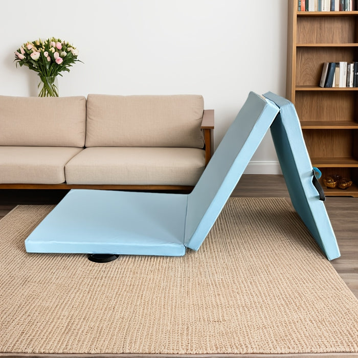 Draagbare drieluik yogamat met dikke vulling, antislip PU oppervlak en handvat