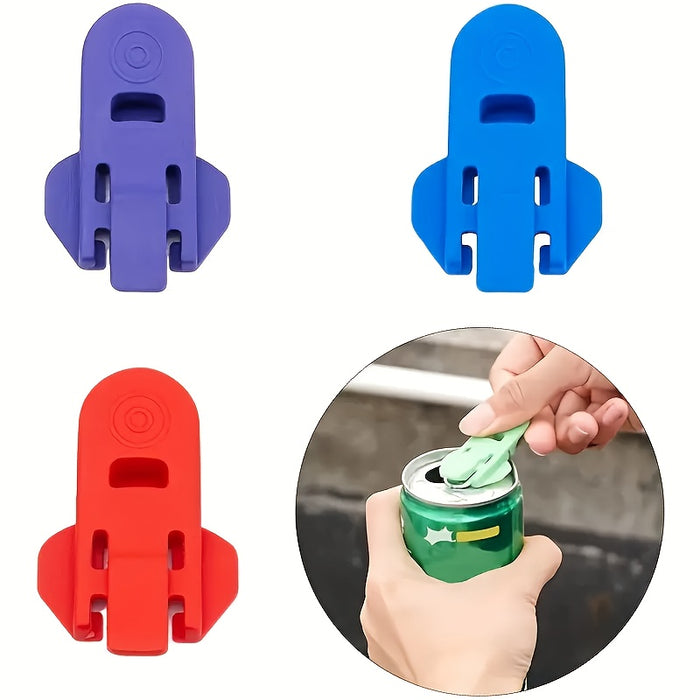 Kompakti tölkinavaaja juomatölkeille ergonomisella otteella