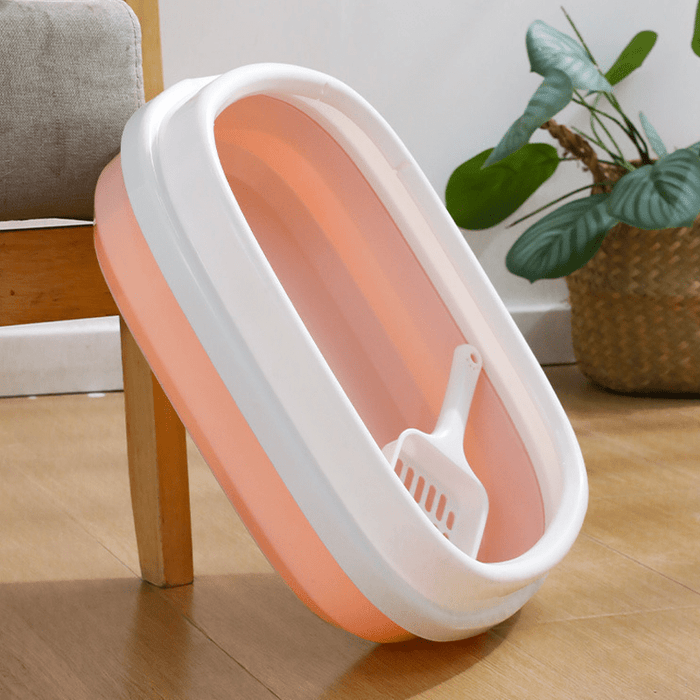 Lettiera Aperta Grande per Gatti con Bordo Rialzato e Paletta – Design Minimalista e Spazioso