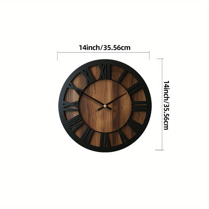 Orologio da Parete in Legno con Design a Lancette Aperte – Silenzioso e Decorativo