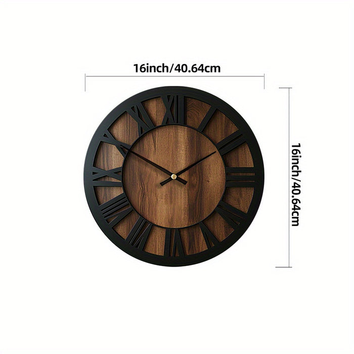 Orologio da Parete in Legno con Design a Lancette Aperte – Silenzioso e Decorativo