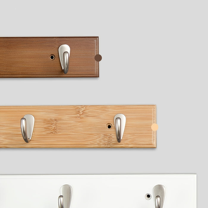 Porte-Manteau Mural en Bambou avec Crochets Métalliques – Porte-Manteau Gain de Place Sans Perçage