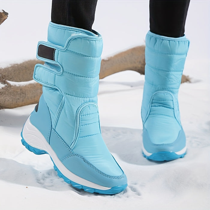 Dames Mid-Cut Snow Boots – Warme Winterlaarzen met Anti-Slip Zool en Klittenbandsluiting