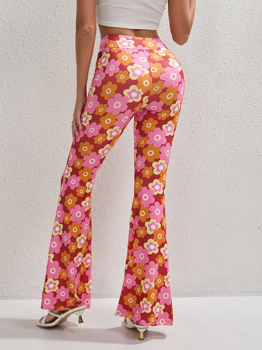 Vrolijke Bloemen Flared Broek – Stijlvol en Ademend voor Lente en Zomer