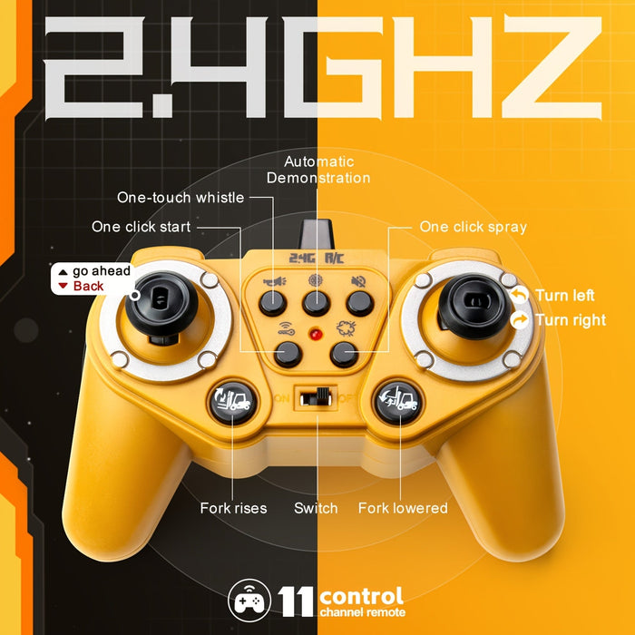 Zware Duty Afstandsbediening Heftruck – 1:24 Schaal met Lichten & Trailer