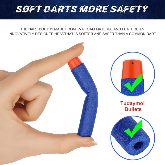 200 skumdarts til Nerf med håndledsrem og opbevaringspose til legesjov