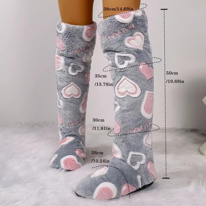 Bløde dametøfler med hjertemønster - Komfortable og stille