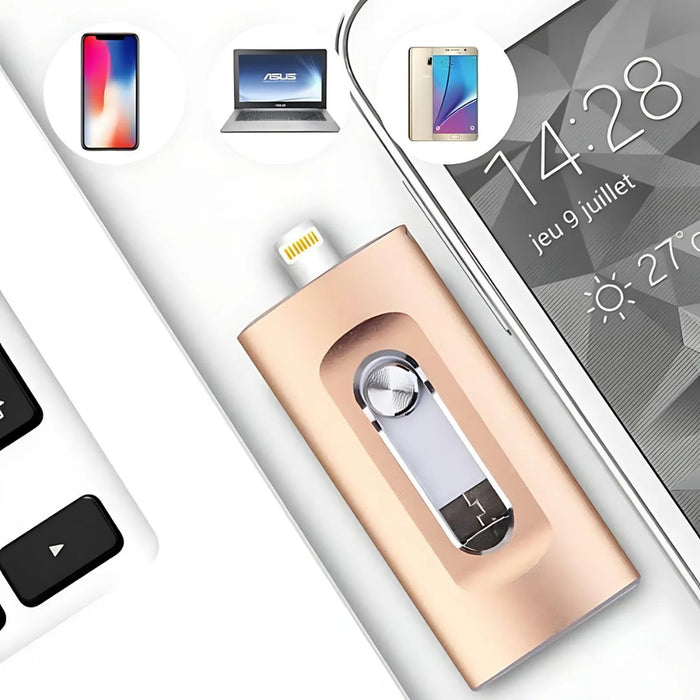 3-in-1 USB-muistitikku nopealla siirrolla ja laajalla yhteensopivuudella