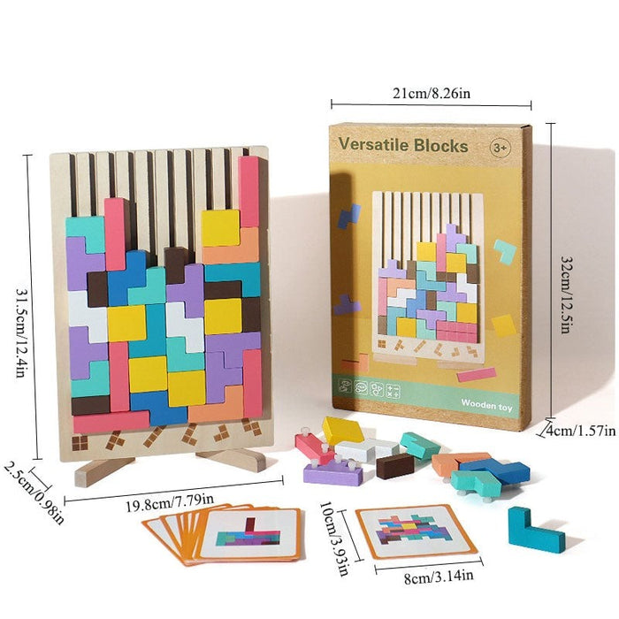 Kinder Houten Tetris Puzzel – Leerzaam en Creatief