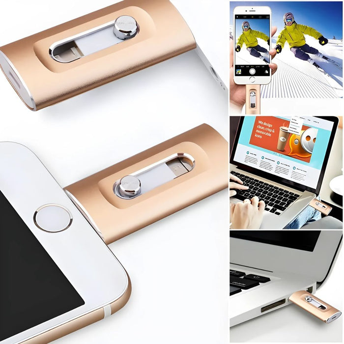 3-in-1 USB-muistitikku nopealla siirrolla ja laajalla yhteensopivuudella