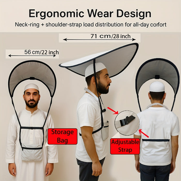 Ergonomische Draagbare Gebedshoed – UV Bescherming met Verstelbare Bandjes