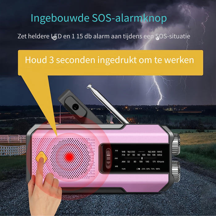 Daykit Draagbare AM/FM Radio – Met Zonnepaneel en Zaklamp