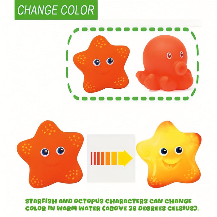 Bad Speelgoed Set met Netten – Drijvende Zeewezens en Water Spuiters