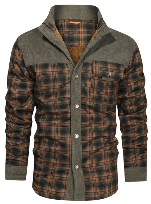 Robuuste Heren Flaneljas met Imitatiebontvoering – Warm, Slijtvast en Beschermend