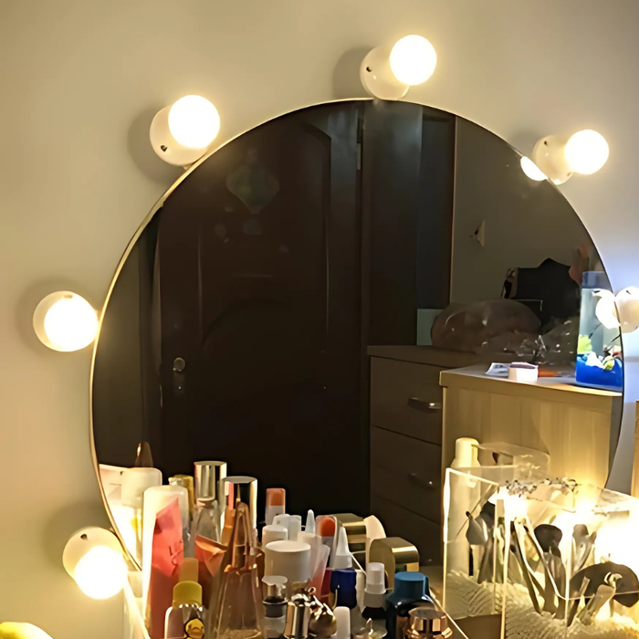 Dimbare LED Spiegelverlichting met Lichtbollen en Instelbare Make Up Verlichting