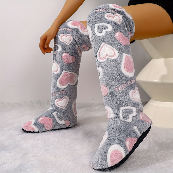 Bløde dametøfler med hjertemønster - Komfortable og stille