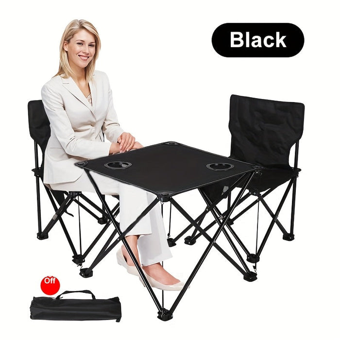 Opvouwbare Tuinset met Tafel en Stoelen – Draagbaar voor Kamperen en BBQ