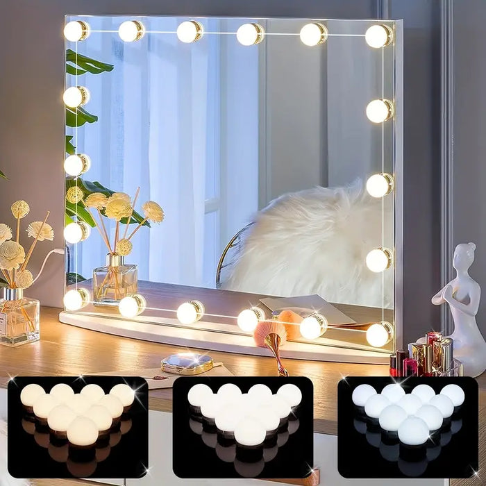 Dimbare LED Spiegelverlichting met Lichtbollen en Instelbare Make Up Verlichting