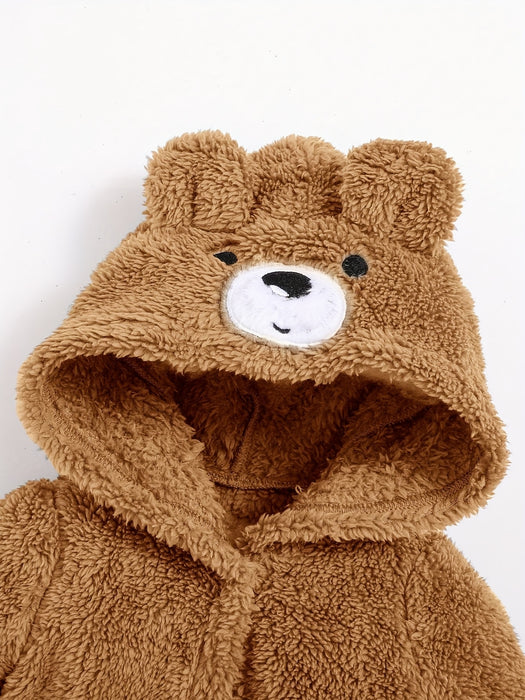 Baby badekåbe med hætte – Blød bamse-badekåbe til babyer og småbørn om vinteren